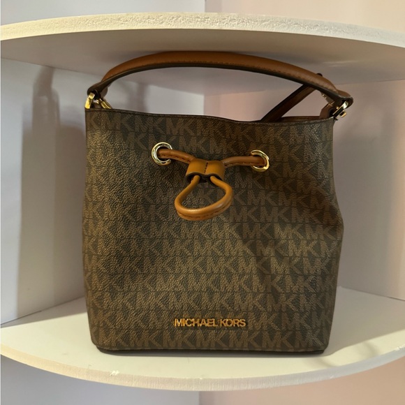 Michael Kors Tan and Brown Monogram Shoulder Bag/ Crossbody - Picture 5 of 5